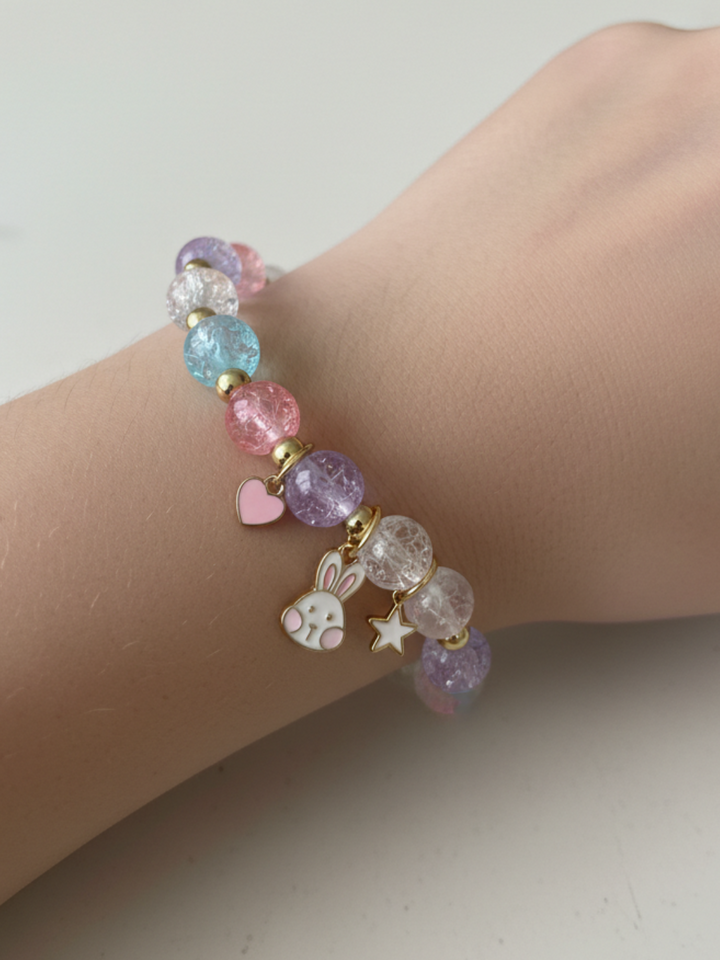 Pastel Bunny Charm Easter Bracelet