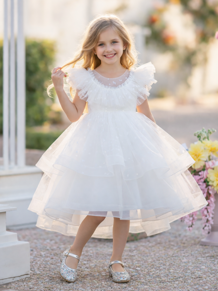 Sparkle Butterfly Flutter Tulle Formal Dress Mia Belle Girls