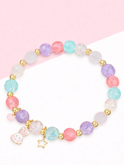 Pastel Bunny Charm Easter Bracelet