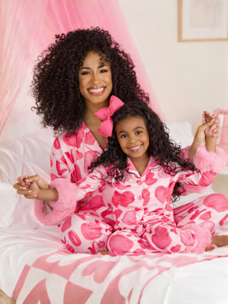 Mommy and Me Love Dream Furry Pajama Set – Mia Belle Girls
