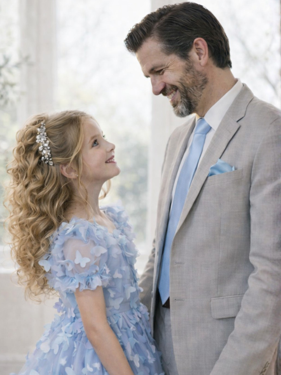Daddy Daughter Dance Mens Blue Tie & Handkerchief Set