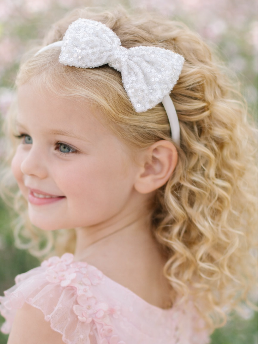 Petal Pop Sequin Bow Headband Set – Pack of 3