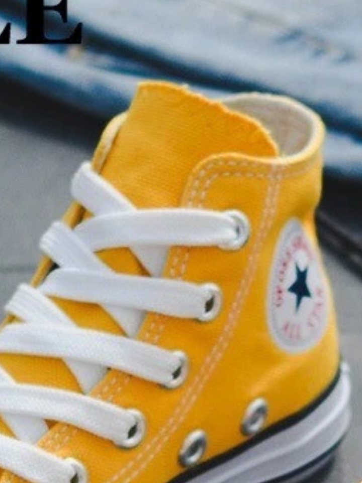 Yellow High Top Canvas Sneakers By Liv and Mia Mia Belle Girls