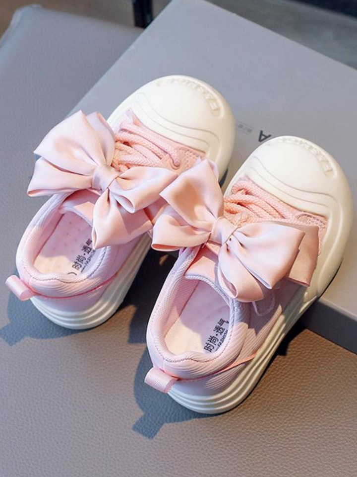 Tiny Toes, Big Dreams Satin Bow Sneakers By Liv and Mia Mia Belle Girls