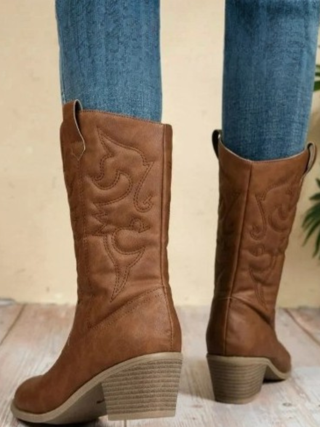 Round It Up! Brown Western Cowboy Boots By Liv and Mia Mia Belle Girls
