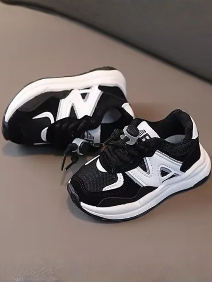 black kids sneakers sporty running shoes for girls