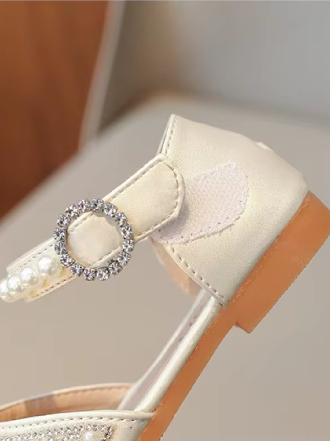 baby girl formal shoes pearl strap elegant flats