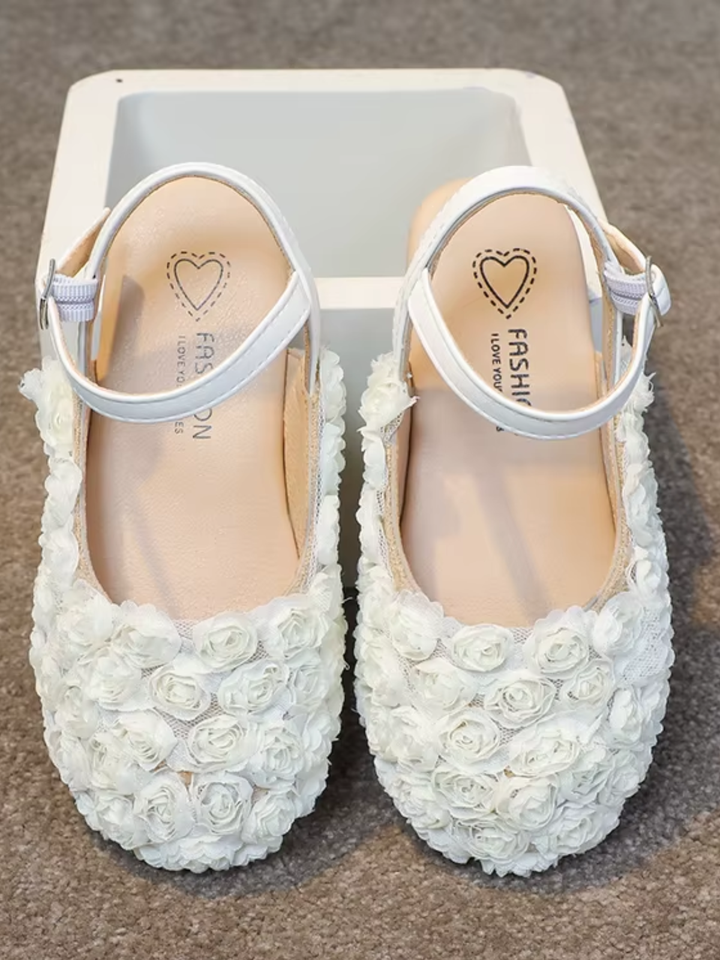 girls lace flower shoes white infant dress flats