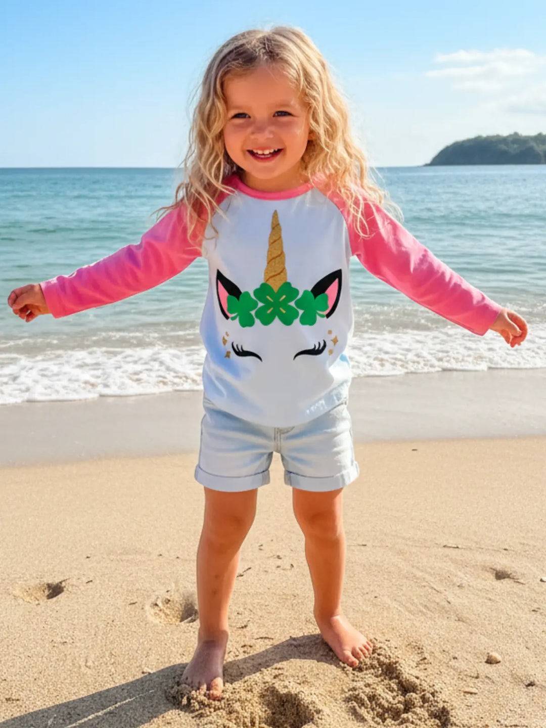 Luck of the Unicorn Raglan Top Mia Belle Girls
