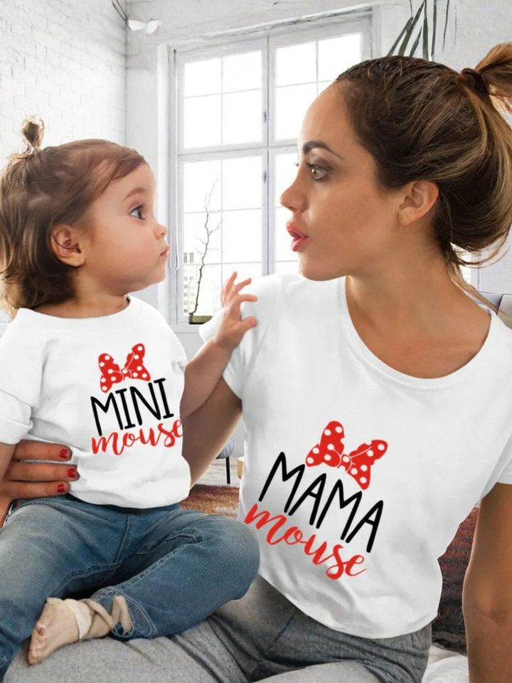 Mommy and Me Matching Mouse Slogan Tops