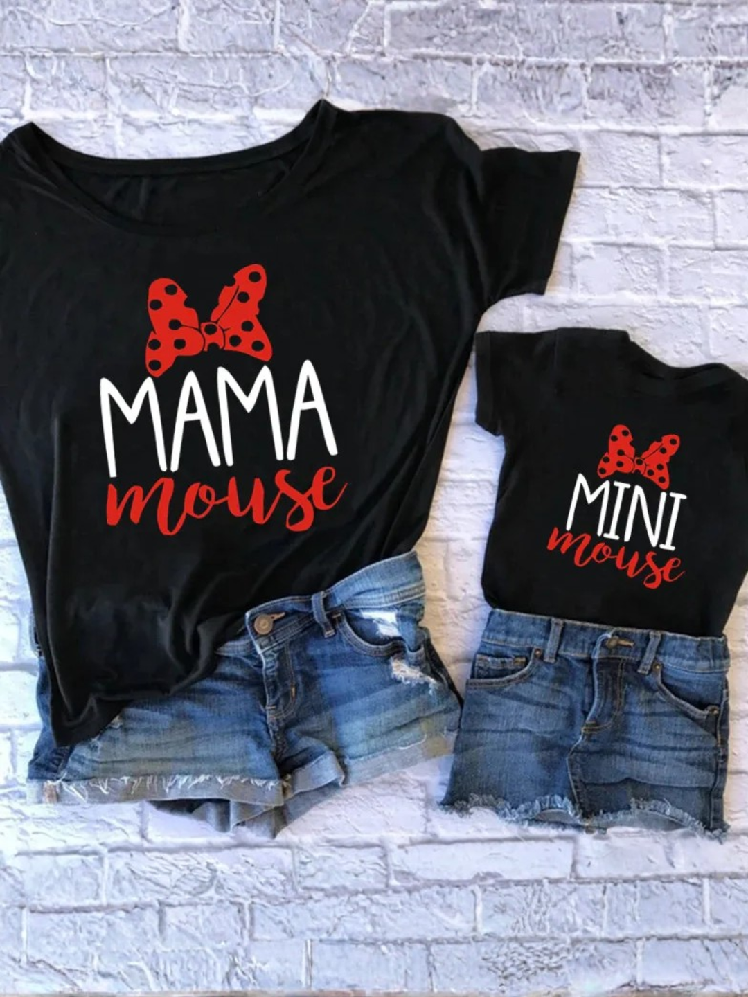 Mommy and Me Matching Mouse Slogan Tops