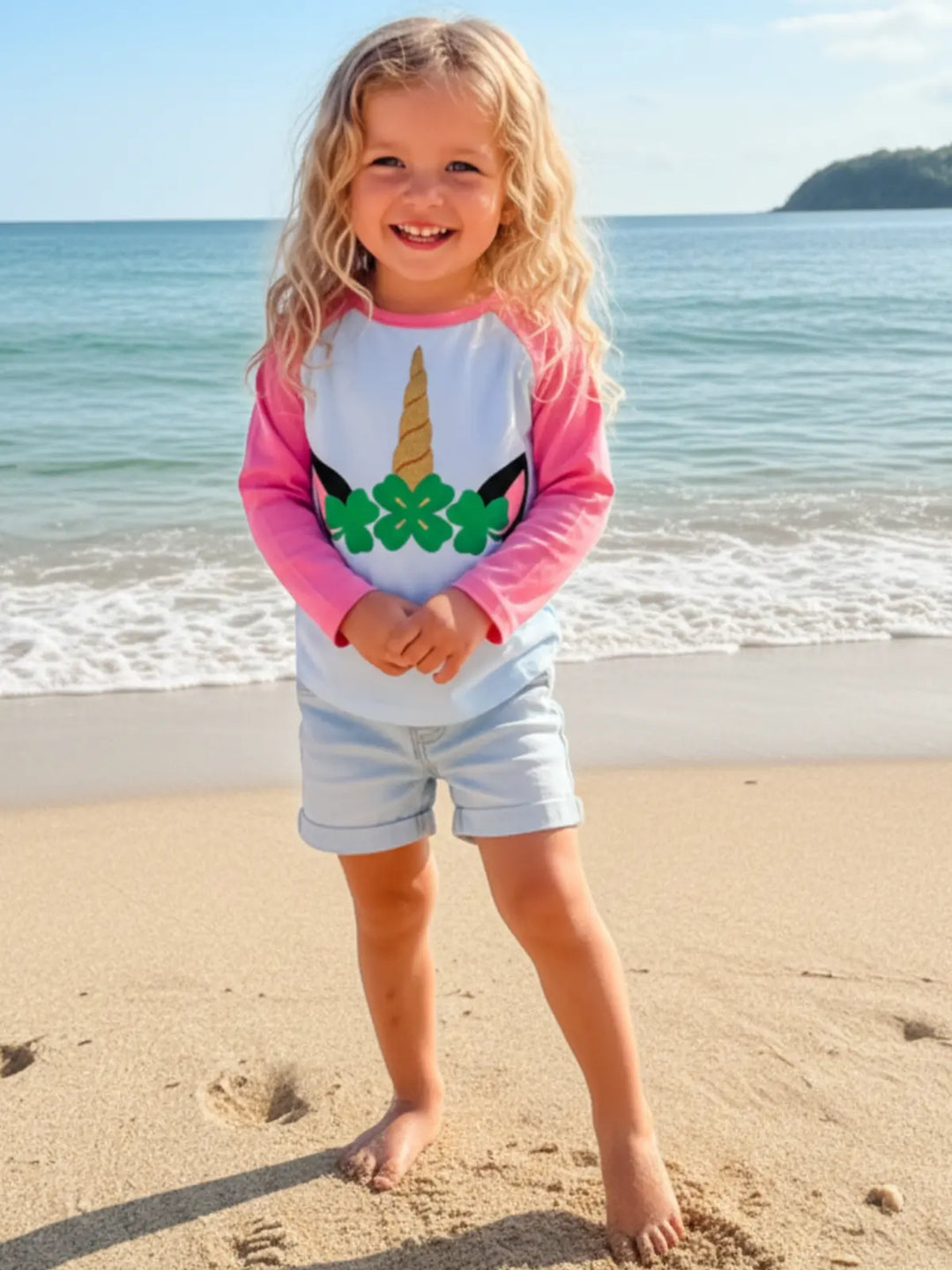 Luck of the Unicorn Raglan Top Mia Belle Girls