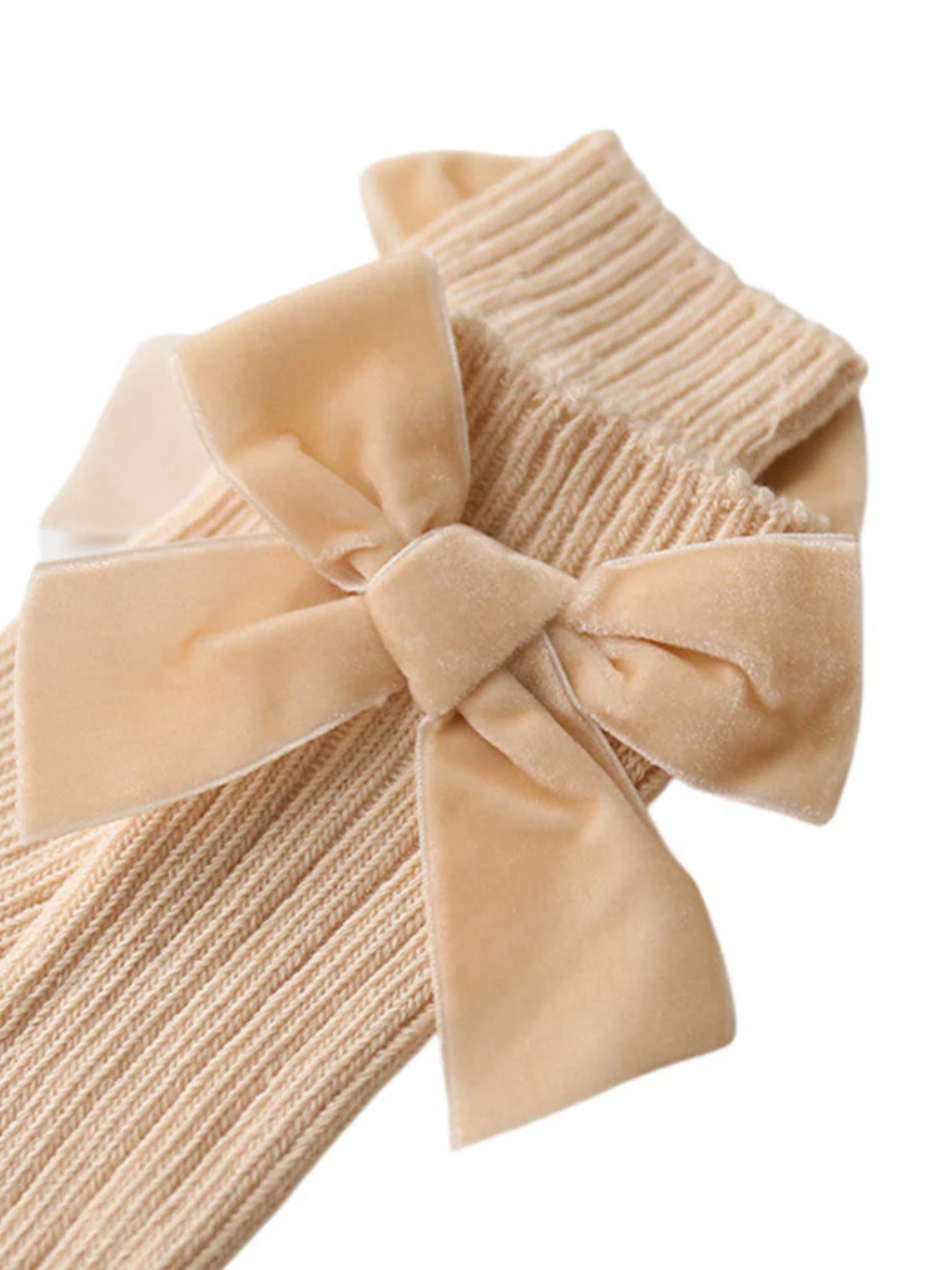 A Little Velvet Bow Long Socks
