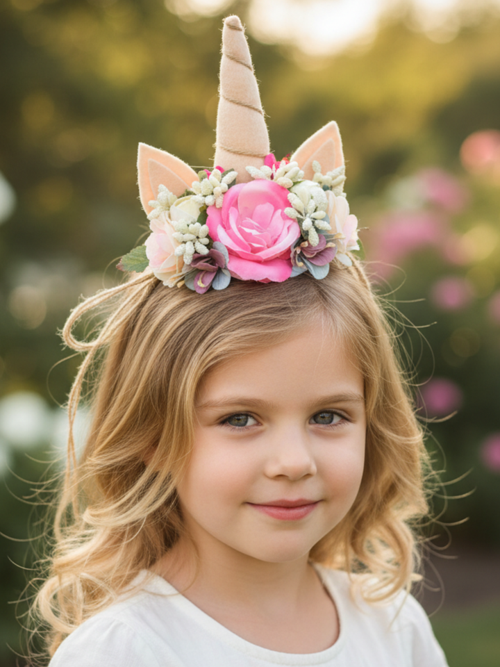 Girls Flower Unicorn Sequin Ears Headband Mia Belle Girls