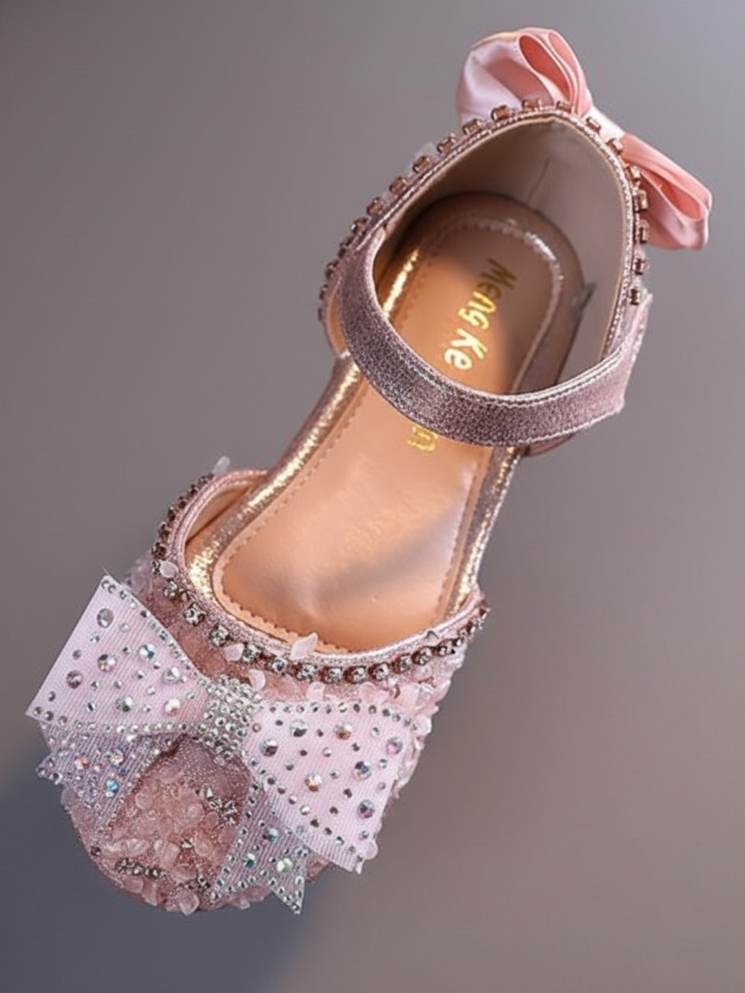 Jeweled Princess Ankle Strap Flats By Liv and Mia Mia Belle Girls