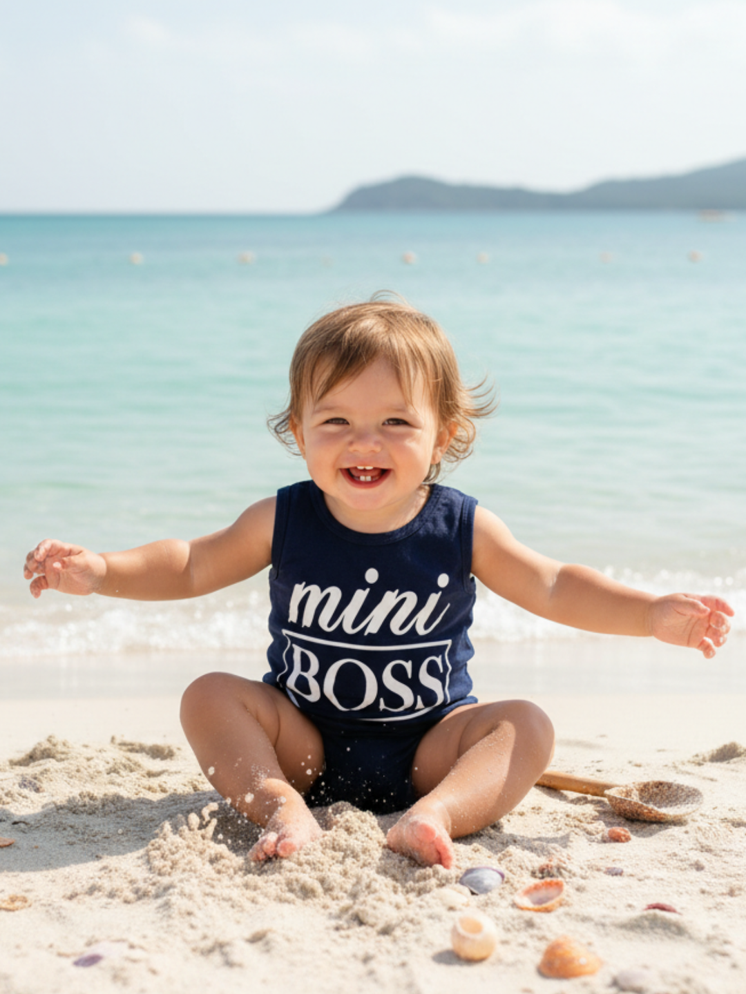 Mini Boss Navy Tank Top Mia Belle Girls