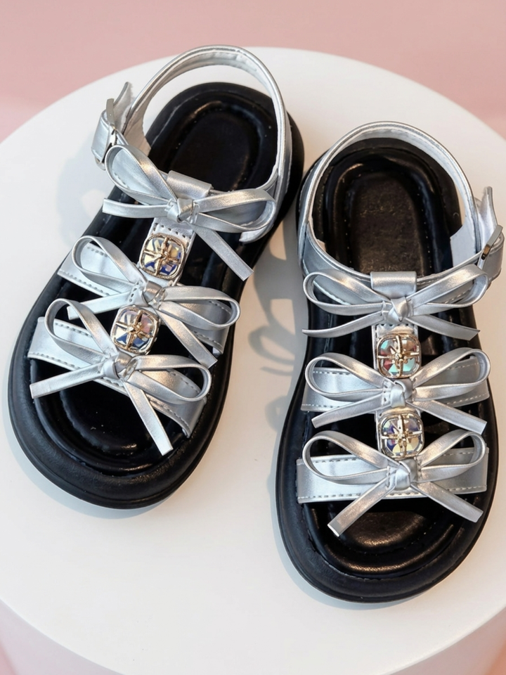 Glam Twist Bow Strappy Gladiator Dress Sandal Mia Belle Girls