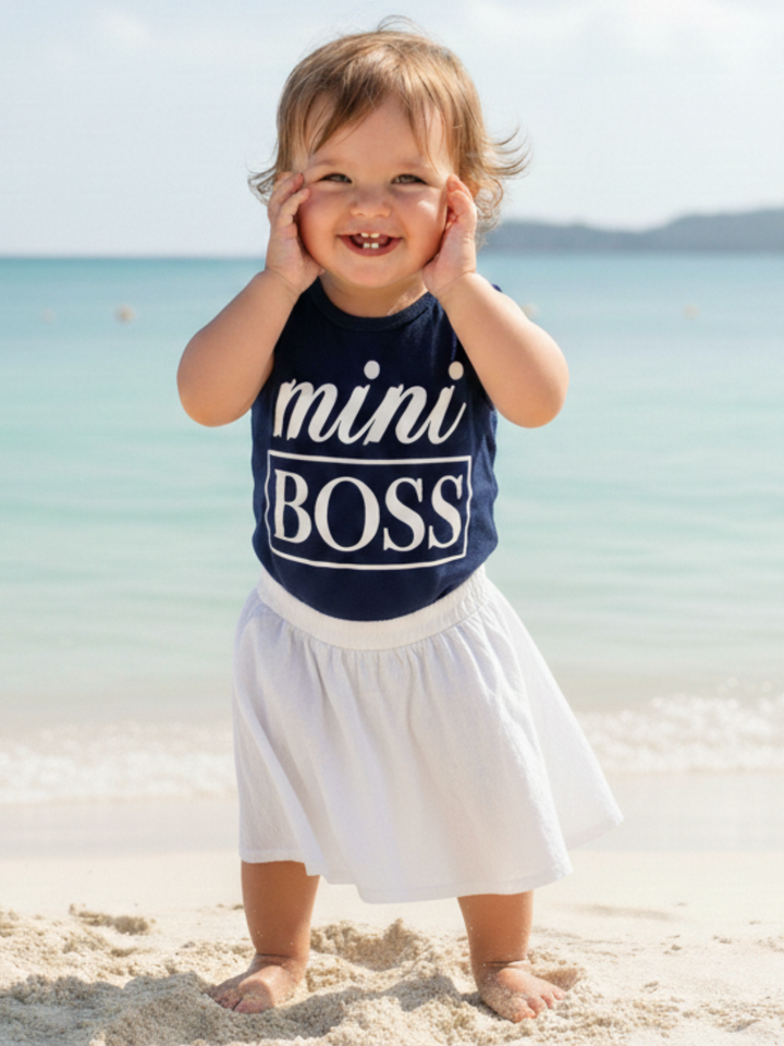 Mini Boss Navy Tank Top Mia Belle Girls