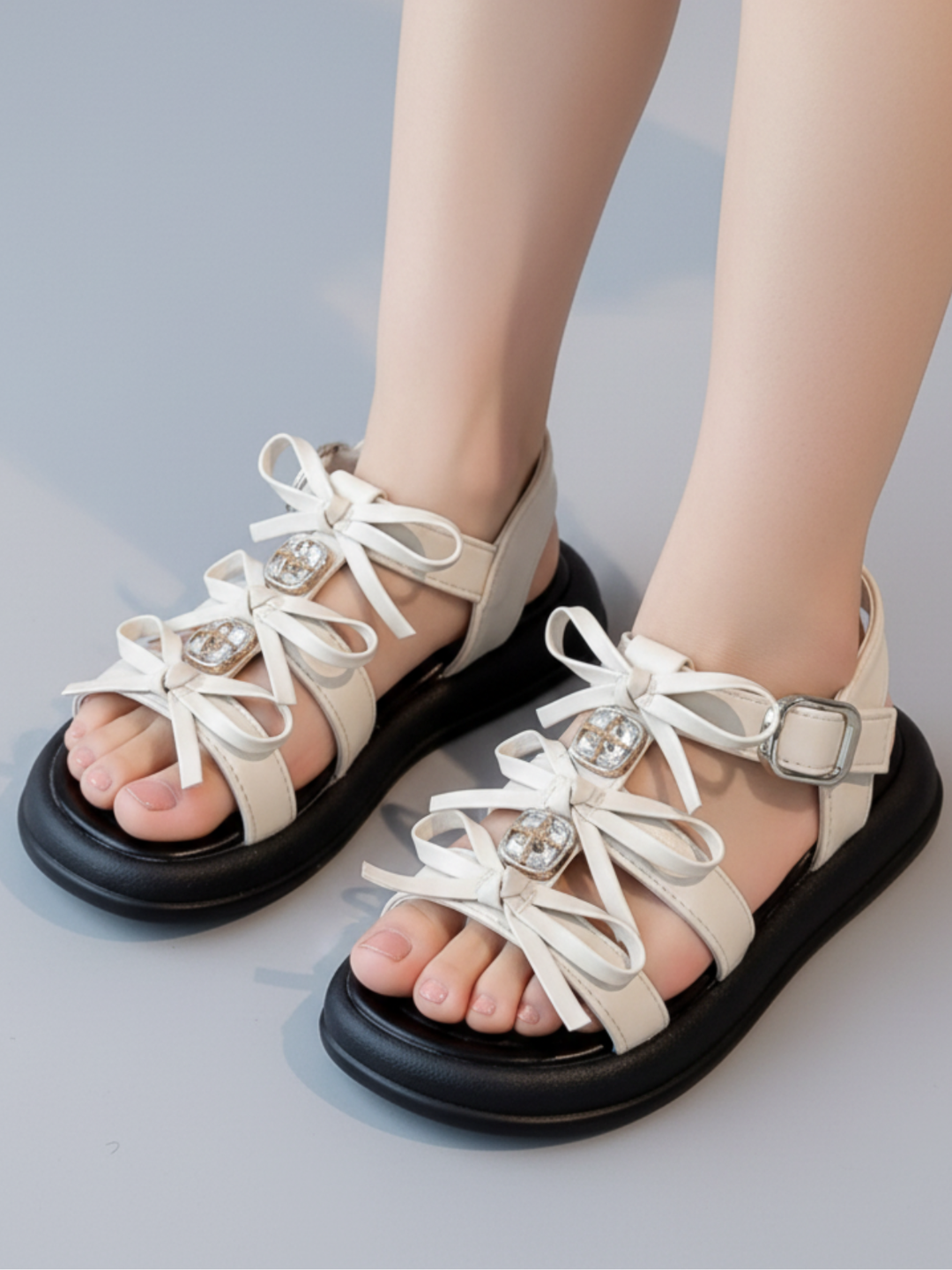 Glam Twist Bow Strappy Gladiator Dress Sandal Mia Belle Girls