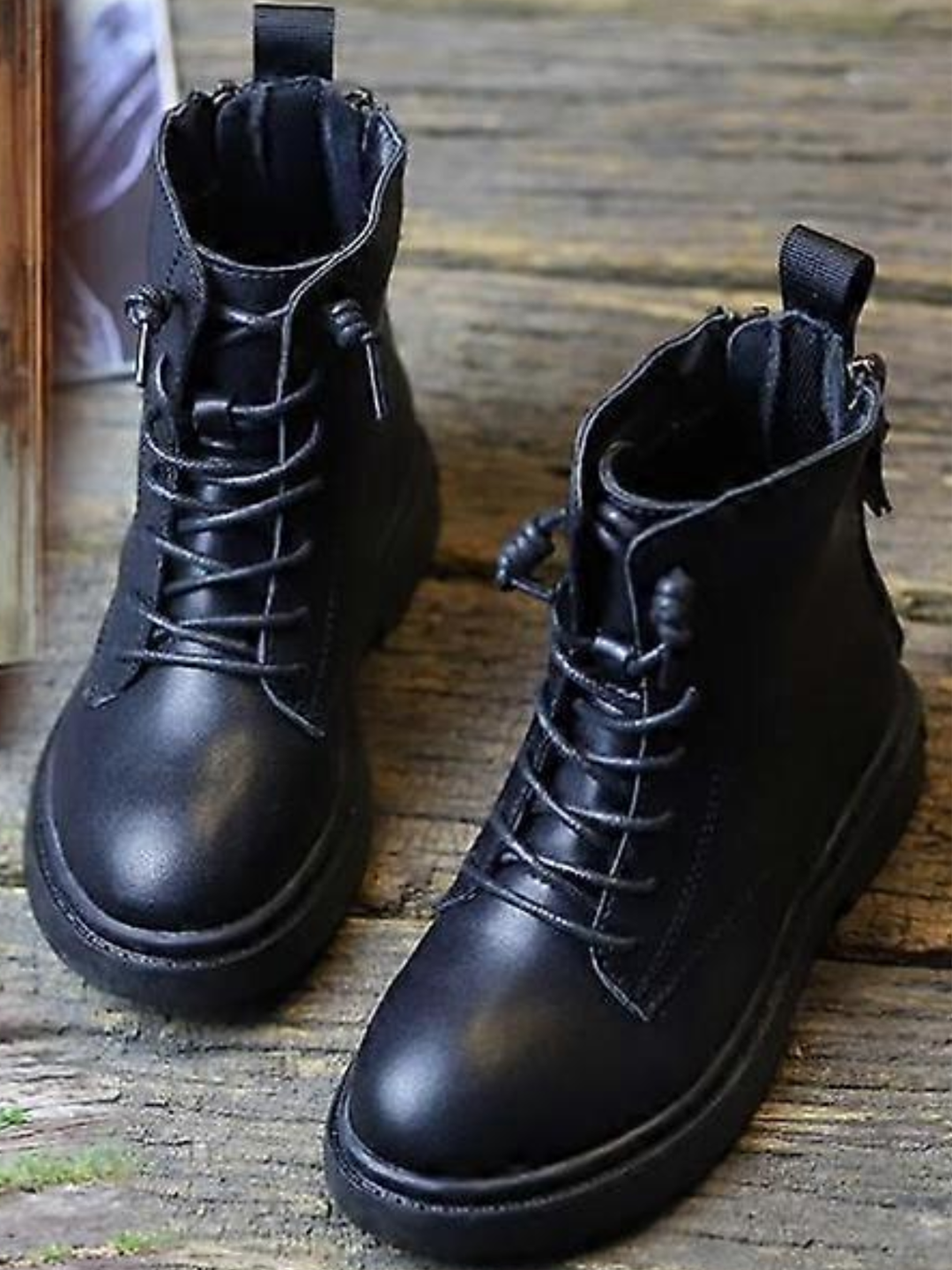 Combat Boots with Back Zipper Closure By Liv and Mia Mia Belle Girls
