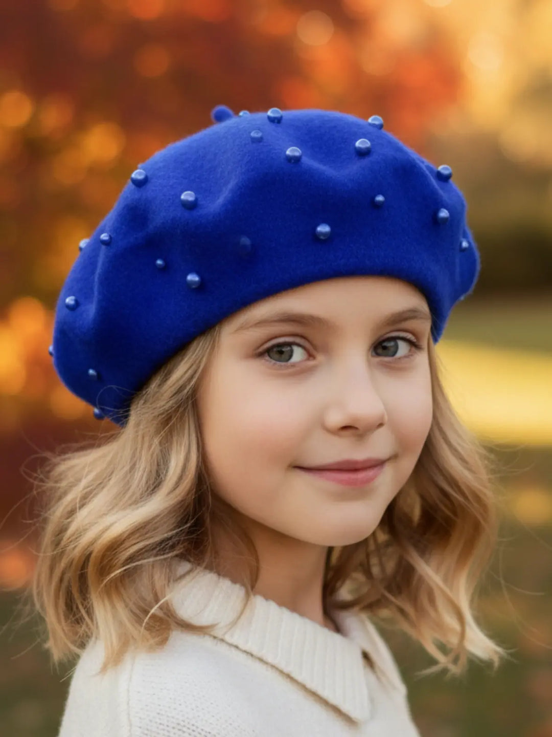 Parisian Chic Blue Pearl Beret Mia Belle Girls
