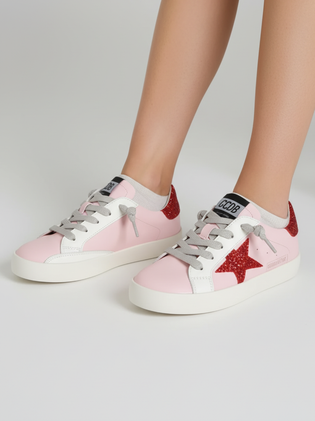 Retro Red Glitter Star Sneakers by Liv and Mia Mia Belle Girls
