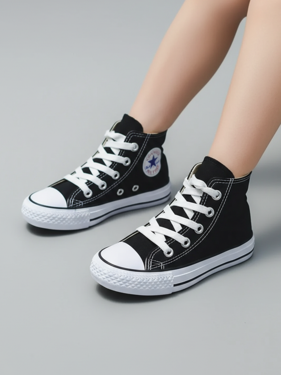 Black Casual High Top Canvas Sneakers By Liv and Mia Mia Belle Girls