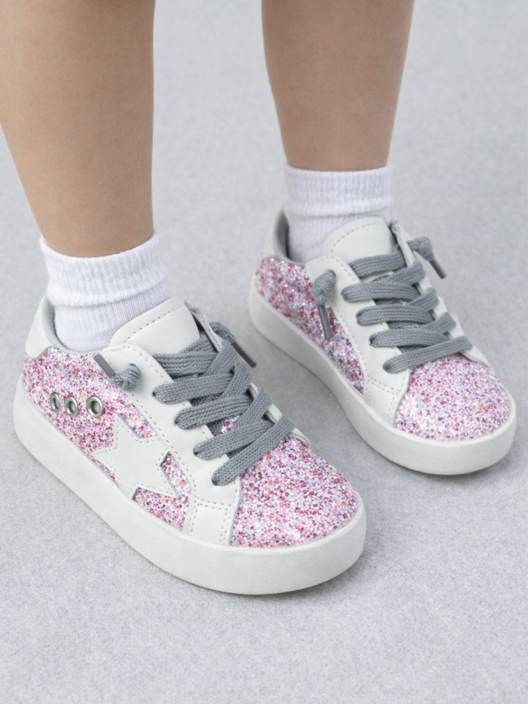 Dazzling Steps Pink Glitter Sneakers by Liv and Mia Mia Belle Girls