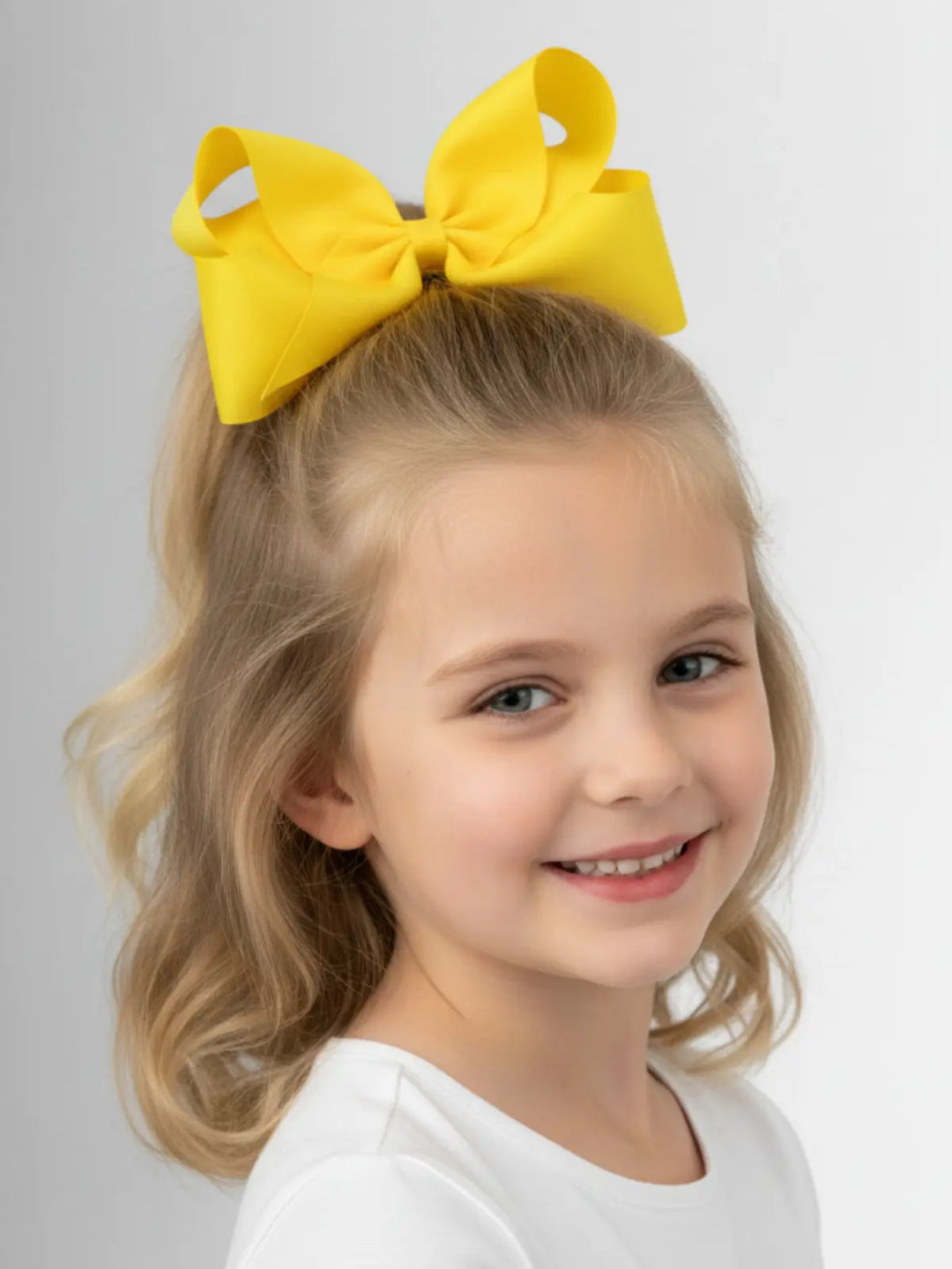 Girls Yellow 6 Inch Hair Bow Mia Belle Girls