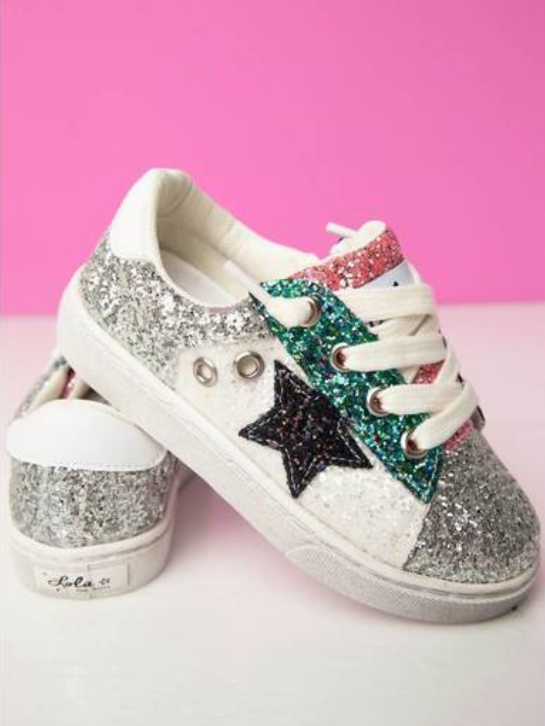 Sequin Sensation Casual Silver Sneakers by Liv and Mia Mia Belle Girls