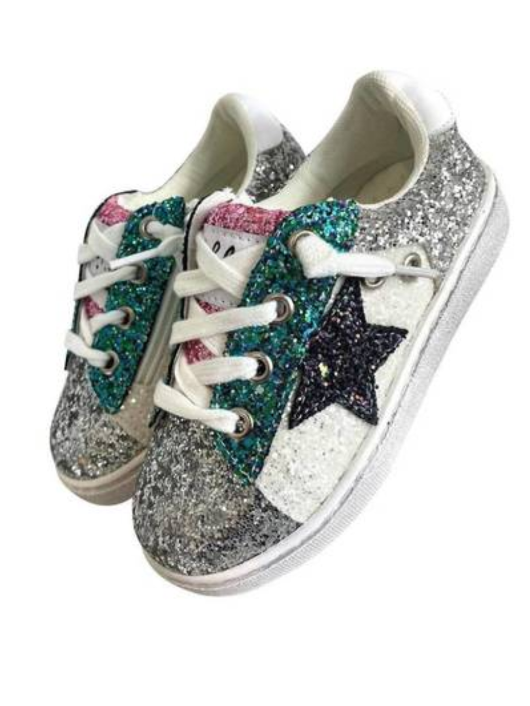 Sequin Sensation Casual Silver Sneakers by Liv and Mia Mia Belle Girls