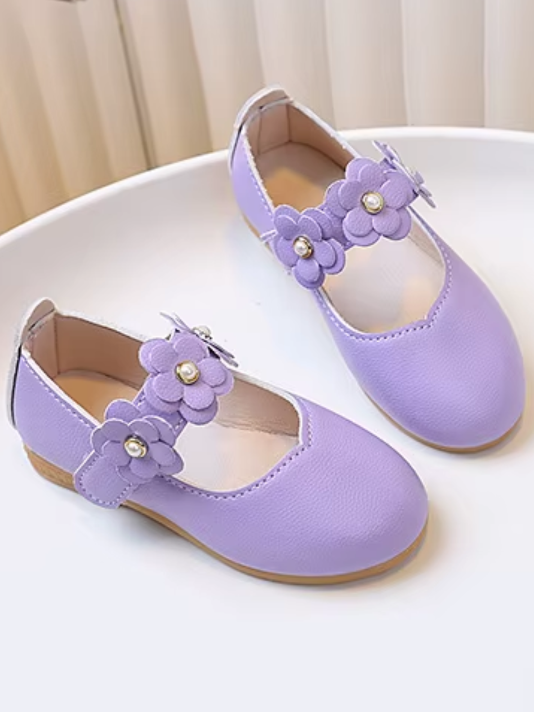 girls floral dress shoes colorful flats purple