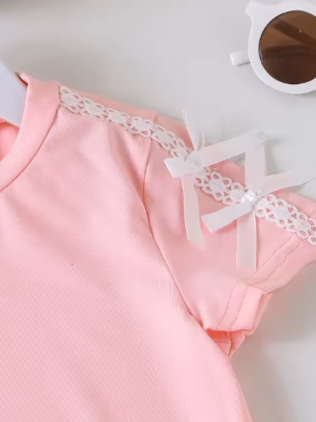 Blush Darling Pink Lace Bow Top and Tennis Skirt Set