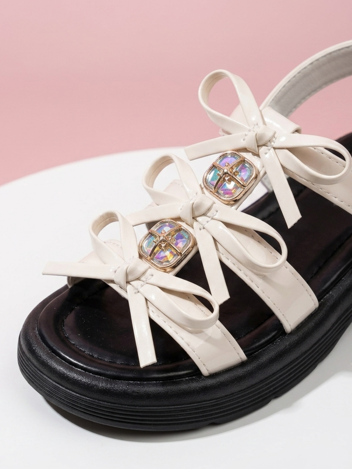 Glam Twist Bow Strappy Gladiator Dress Sandal Mia Belle Girls