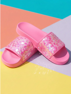 Pink Lagoon Sparkle Slide Sandals