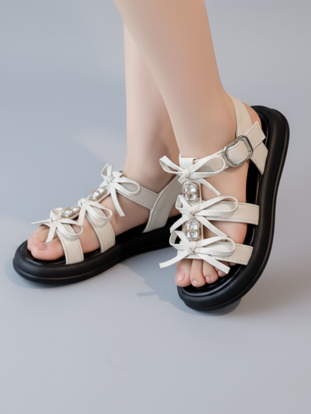 Glam Twist Bow Strappy Gladiator Dress Sandal Mia Belle Girls