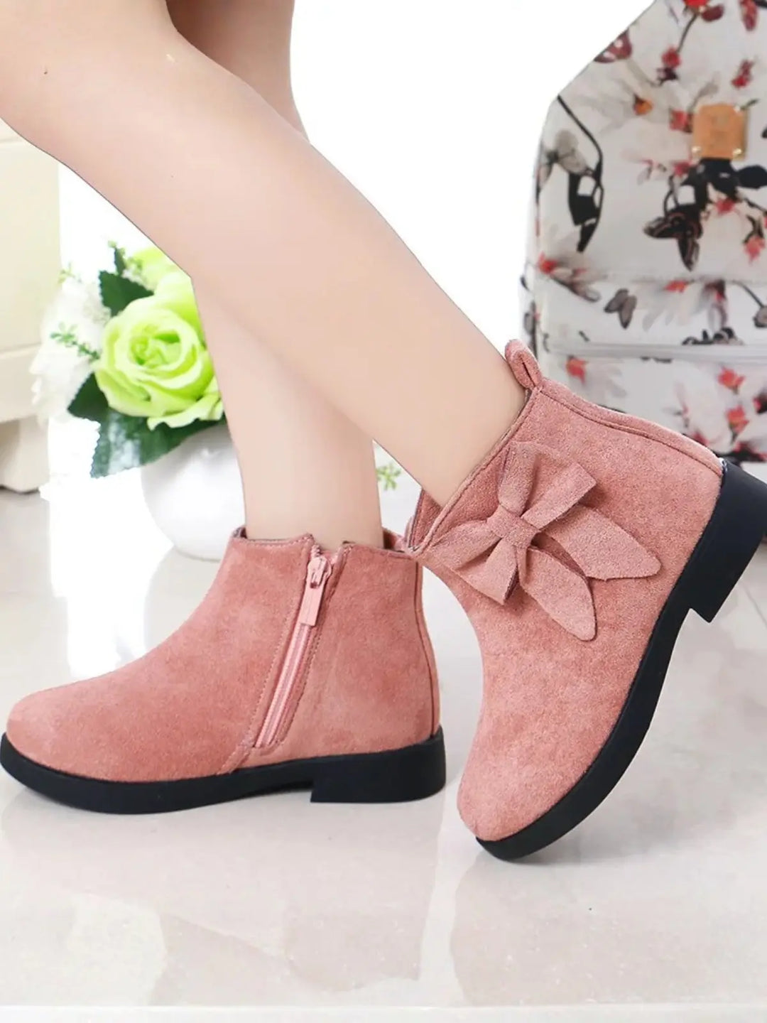 Suede Bow Side Ankle Booties By Liv and Mia Mia Belle Girls
