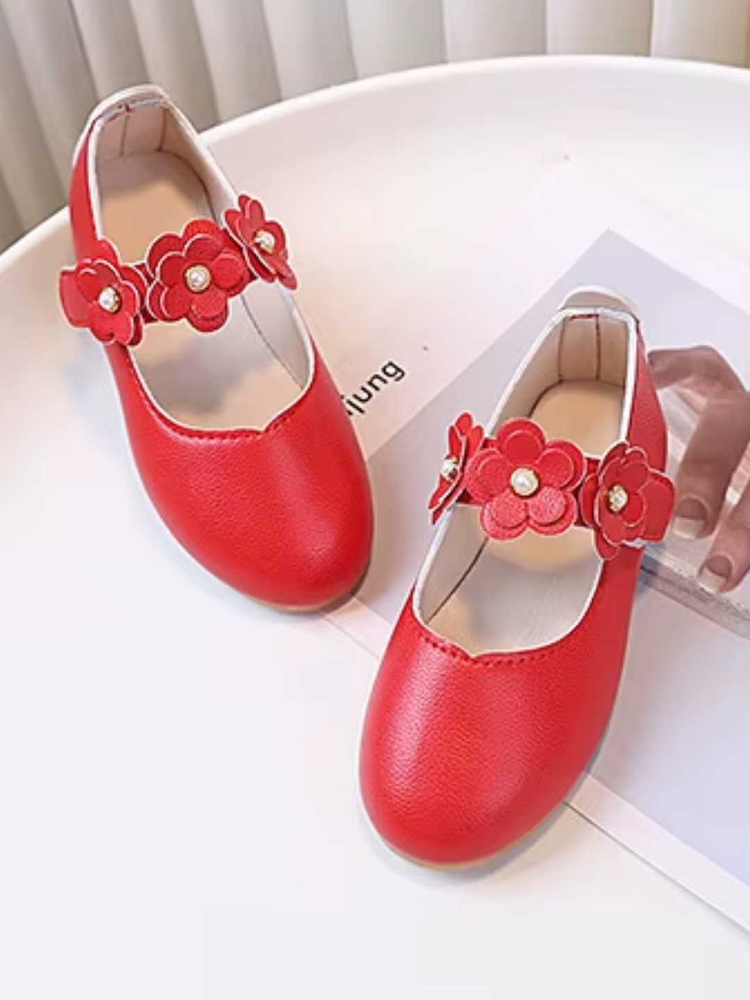 toddler girl flower shoes pearl detail spring dress flats