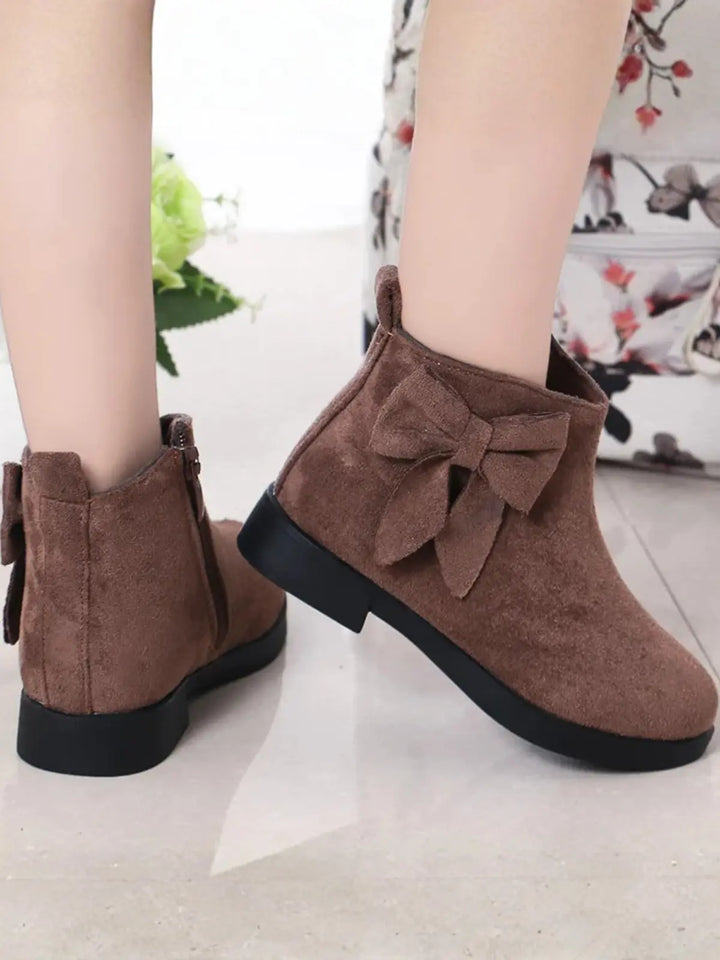 Suede Bow Side Ankle Booties By Liv and Mia Mia Belle Girls