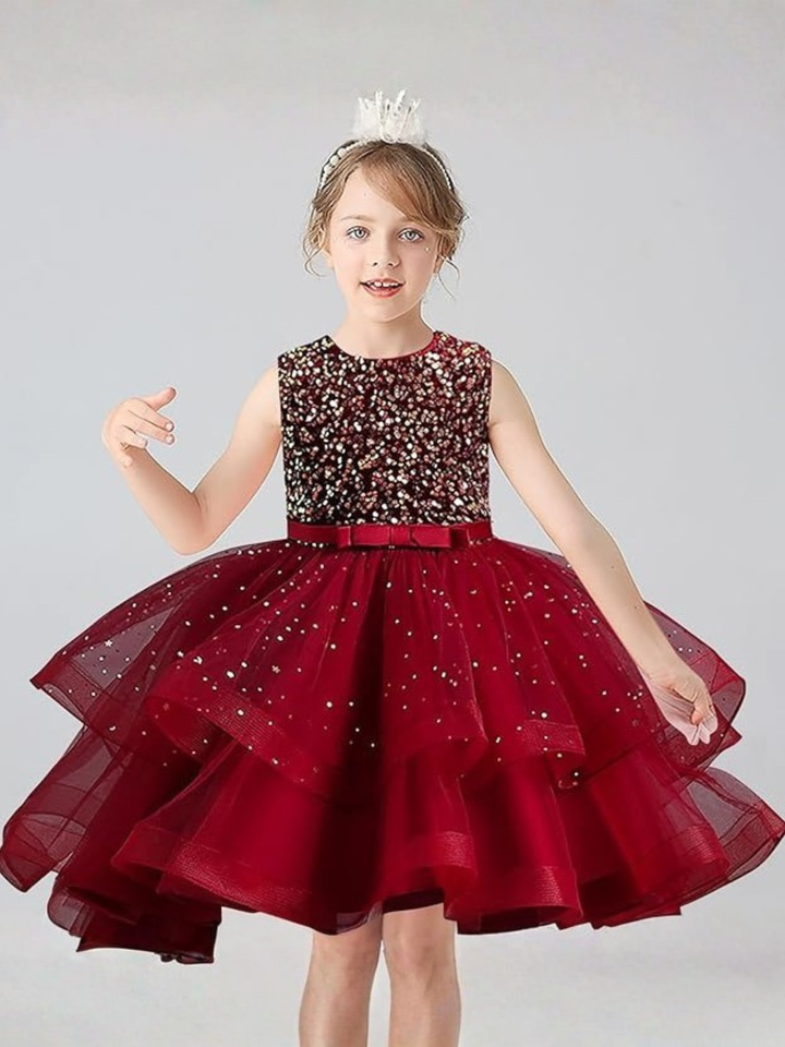 Look At Me Sparkle Sequin Belted Dress Mia Belle Girls