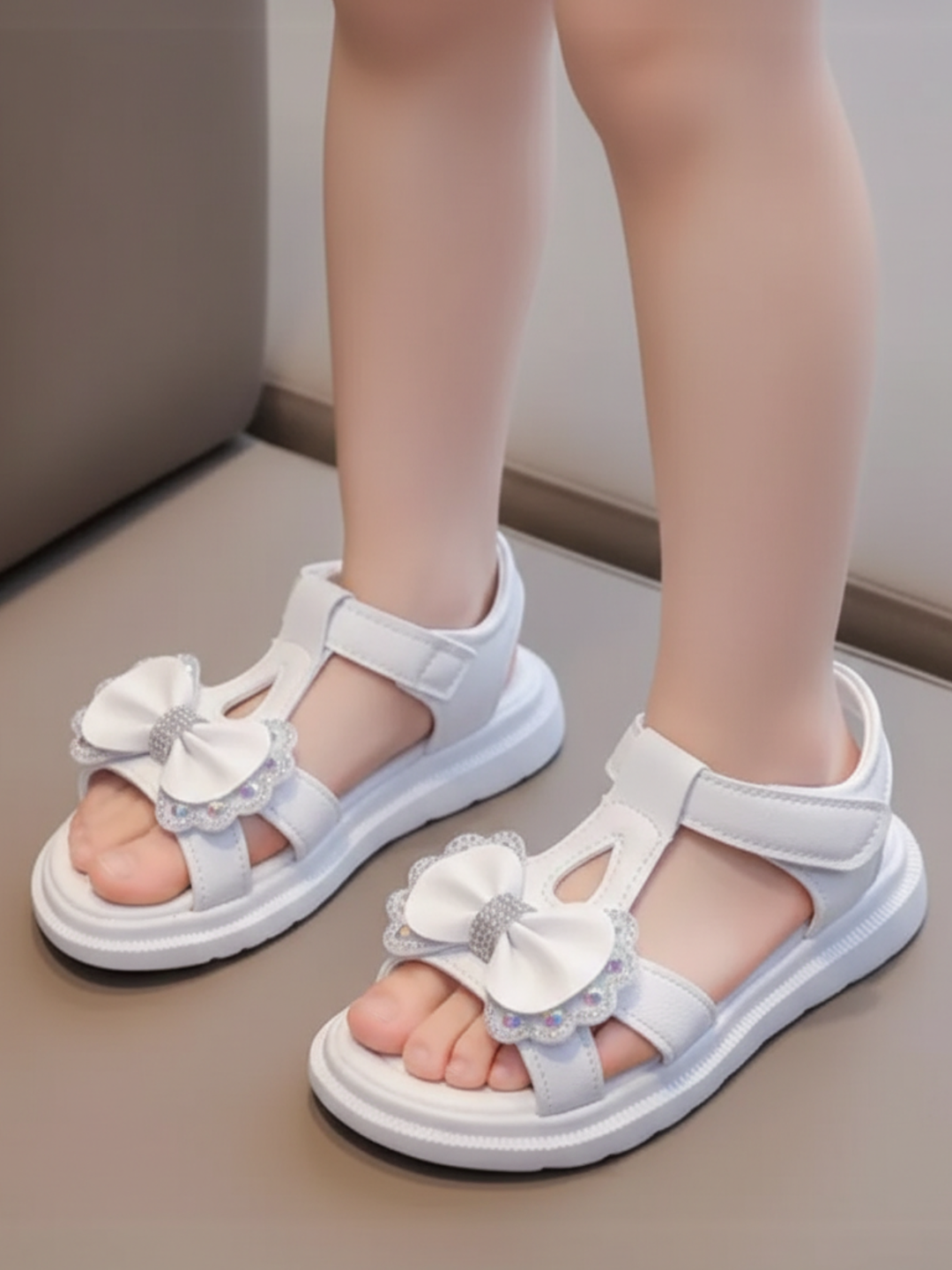 Princess Duties Bow T-Strap Sandals By Liv and Mia Mia Belle Girls