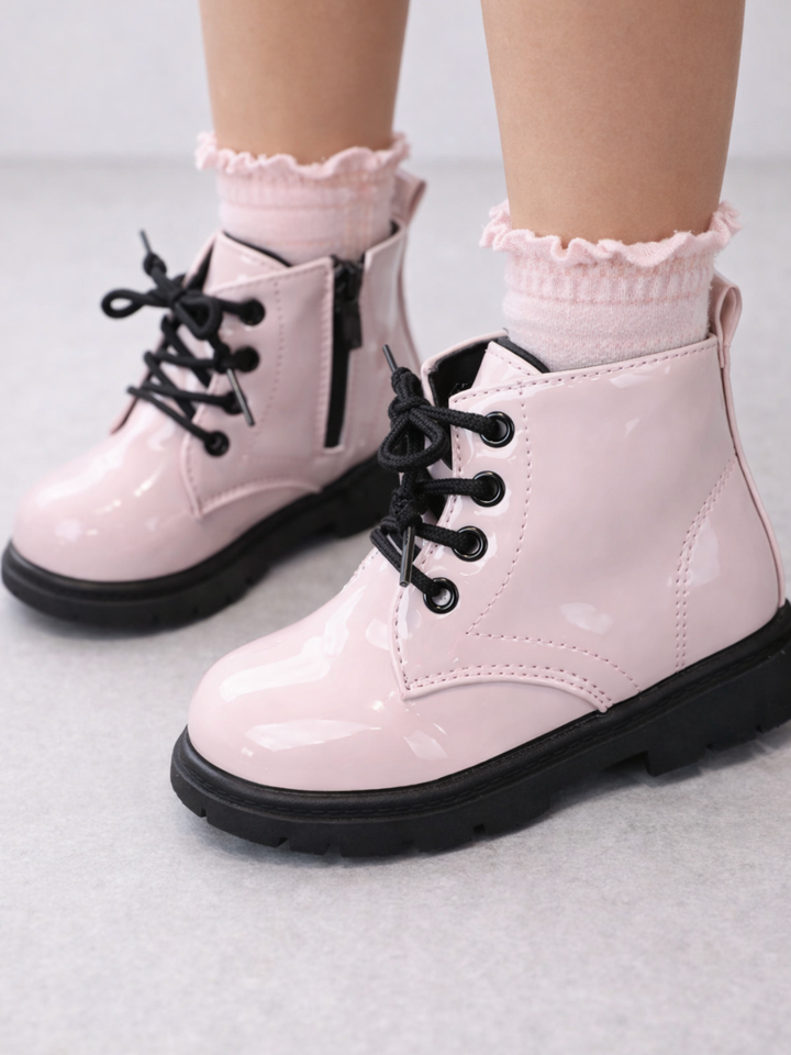 Girls Faux Leather Combat Boots Mia Belle Girls