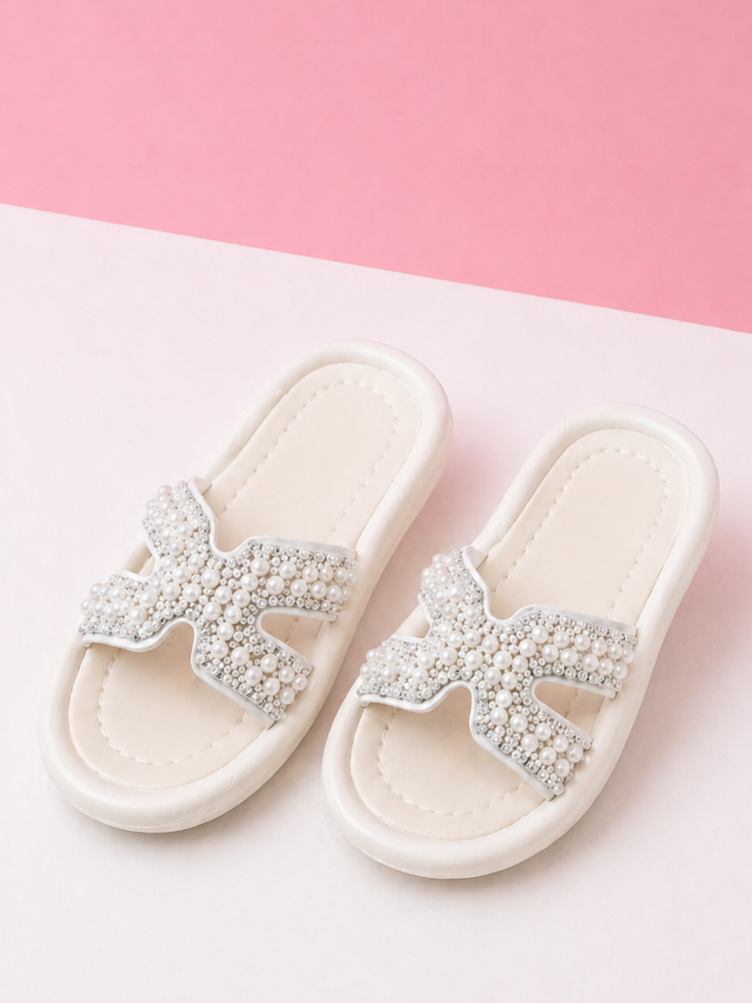 Poised and Pretty Pearl Slide Sandals By Liv and Mia Mia Belle Girls
