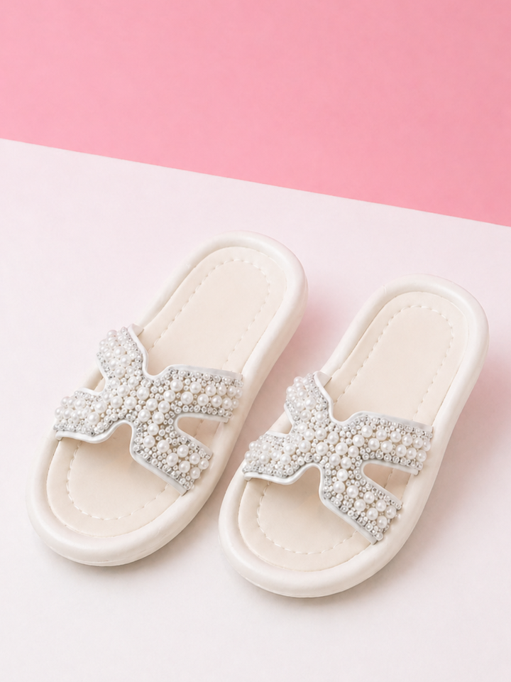 Poised and Pretty Pearl Slide Sandals By Liv and Mia Mia Belle Girls
