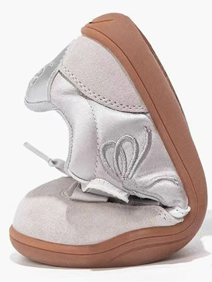 Silver Shine Bow Ribbon Lace Sneakers