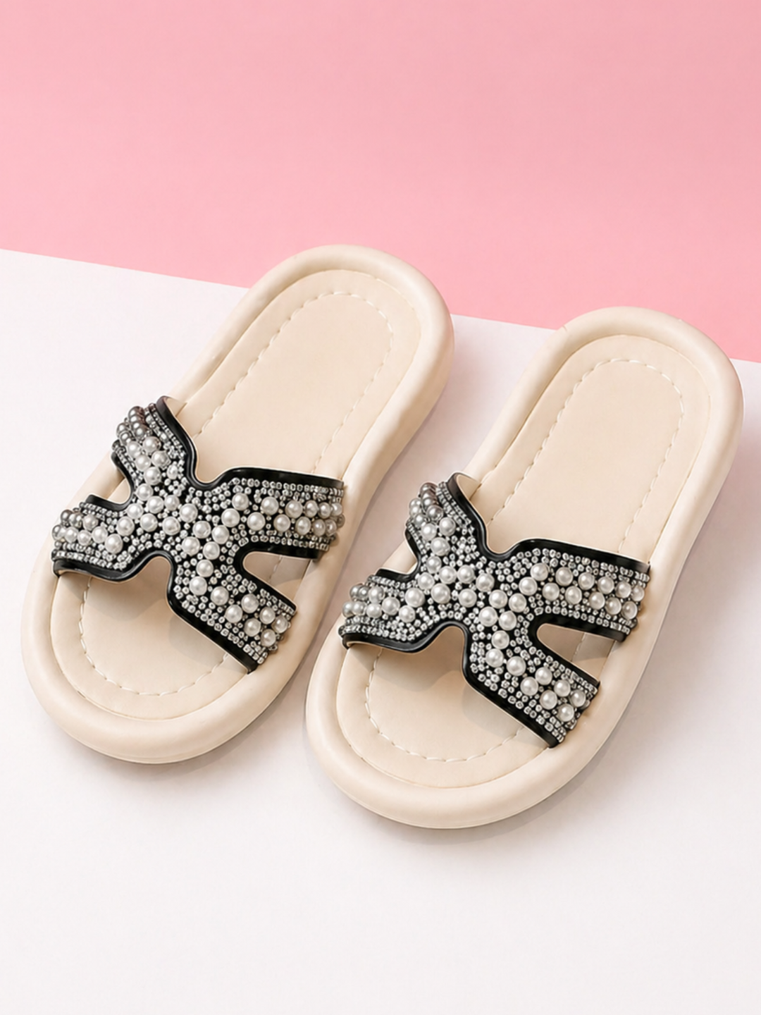 Poised and Pretty Pearl Slide Sandals By Liv and Mia Mia Belle Girls