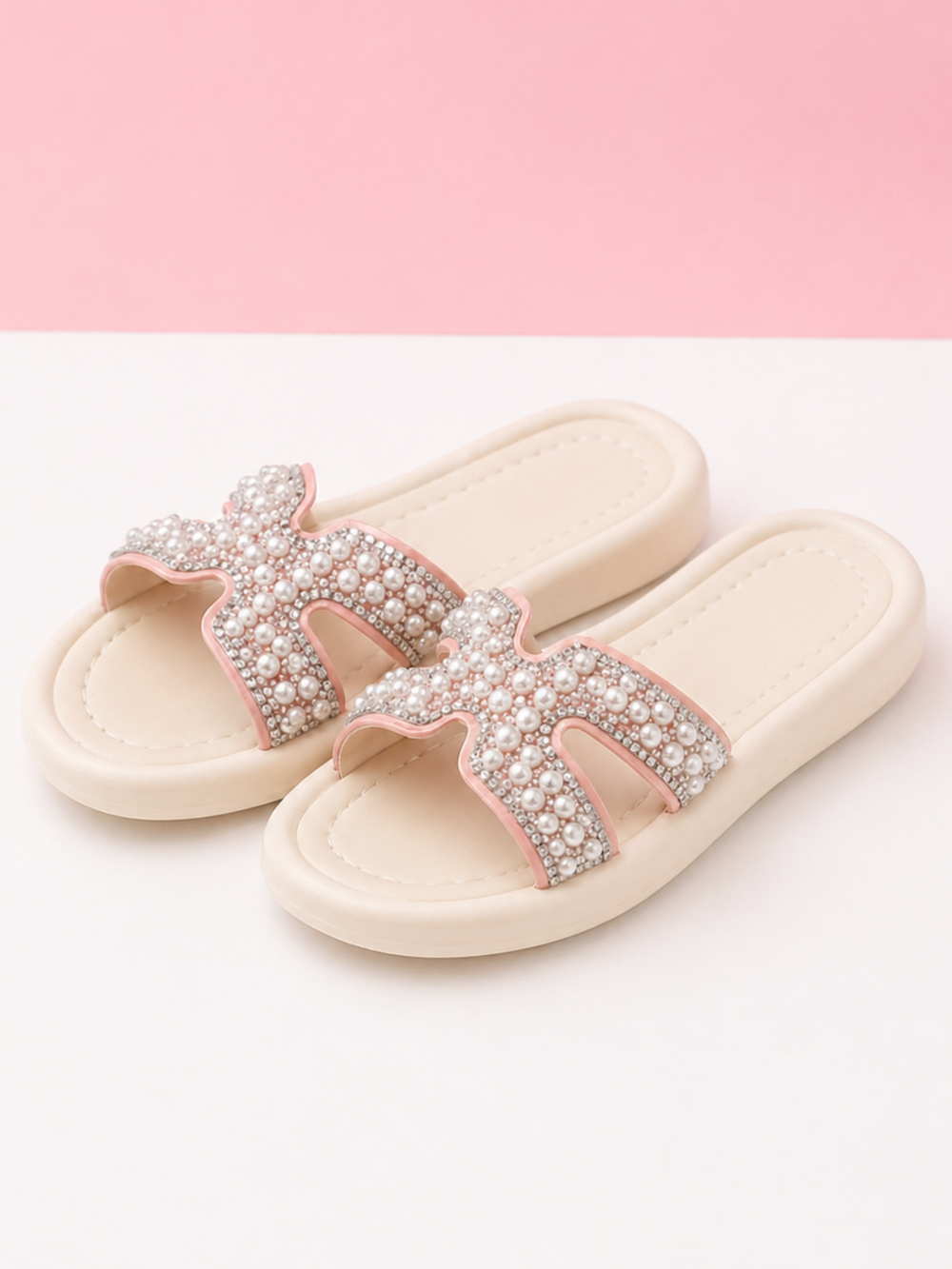 Poised and Pretty Pearl Slide Sandals By Liv and Mia Mia Belle Girls