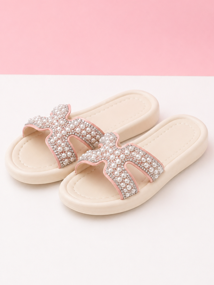 Poised and Pretty Pearl Slide Sandals By Liv and Mia Mia Belle Girls