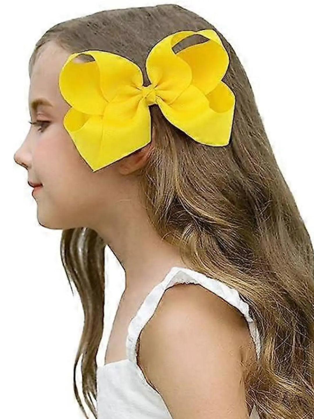 Girls Yellow 6 Inch Hair Bow Mia Belle Girls