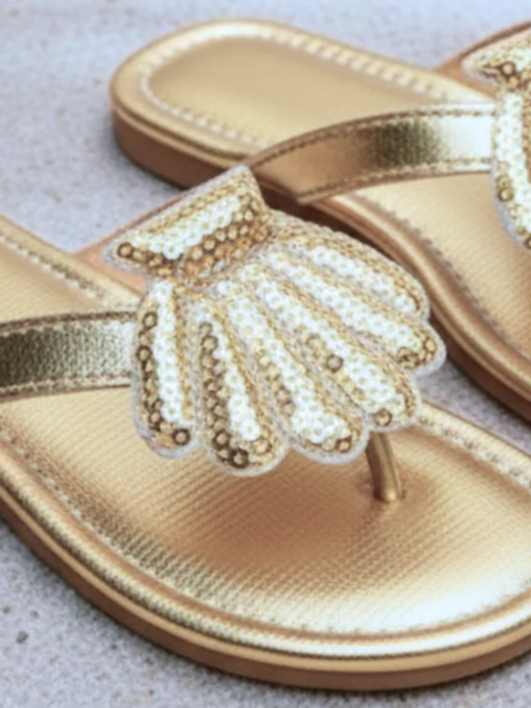Golden Seashell Sparkle Sandals